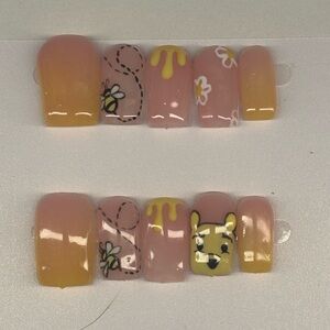Winnie the Pooh Pink  and Yellow Bee Nail Art Set